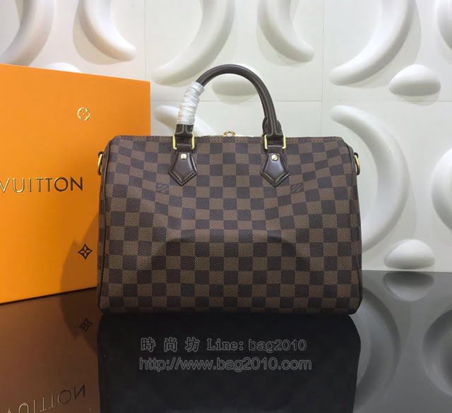 LV女包 N41376 路易威登Speedy 30手袋 LV旅行袋 LV手提袋 LV單肩斜挎包  ydh3025